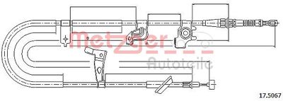 175067 METZGER Тросик, cтояночный тормоз