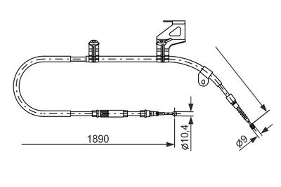 1987477804 BOSCH Тросик, cтояночный тормоз