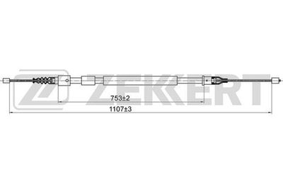 BZ1198 ZEKKERT Тросик, cтояночный тормоз