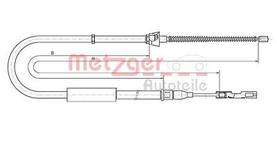 107515 METZGER Тросик, cтояночный тормоз