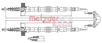 115861 METZGER Тросик, cтояночный тормоз