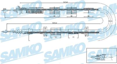 C0206B SAMKO Тросик, cтояночный тормоз