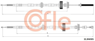 1EBW005 COFLE Тросик, cтояночный тормоз