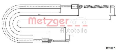 106697 METZGER Тросик, cтояночный тормоз