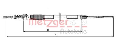 107408 METZGER Тросик, cтояночный тормоз