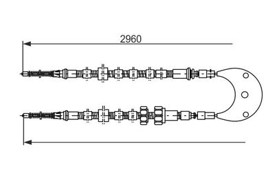 1987477366 BOSCH Тросик, cтояночный тормоз