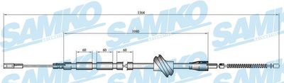 C0042B SAMKO Тросик, cтояночный тормоз