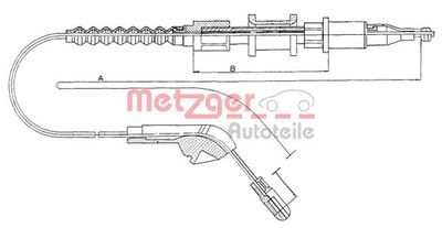 115943 METZGER Тросик, cтояночный тормоз