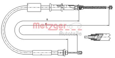 3217 METZGER Тросик, cтояночный тормоз