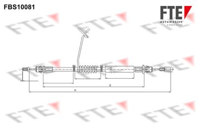 9250372 FTE Тросик, cтояночный тормоз