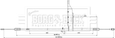 BKB3898 BORG & BECK Тросик, cтояночный тормоз