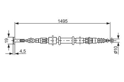 1987477376 BOSCH Тросик, cтояночный тормоз