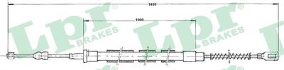 C0970B LPR Тросик, cтояночный тормоз