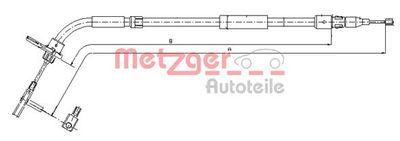 109334 METZGER Тросик, cтояночный тормоз