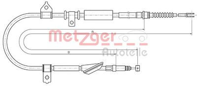 105238 METZGER Тросик, cтояночный тормоз