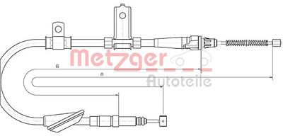 105157 METZGER Тросик, cтояночный тормоз
