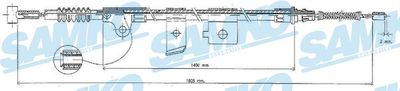 C0494B SAMKO Тросик, cтояночный тормоз