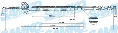 C0876B SAMKO Тросик, cтояночный тормоз