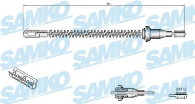 C0556B SAMKO Тросик, cтояночный тормоз