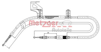 109040 METZGER Тросик, cтояночный тормоз