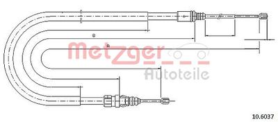 106037 METZGER Тросик, cтояночный тормоз