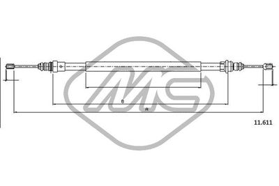 82819 Metalcaucho Тросик, cтояночный тормоз