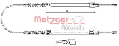 11718 METZGER Тросик, cтояночный тормоз