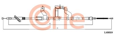921KI019 COFLE Тросик, cтояночный тормоз