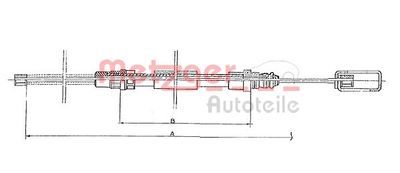116762 METZGER Тросик, cтояночный тормоз