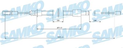 C0101B SAMKO Тросик, cтояночный тормоз