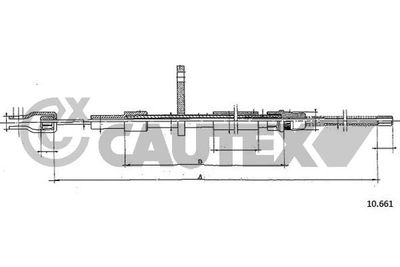 765858 CAUTEX Тросик, cтояночный тормоз