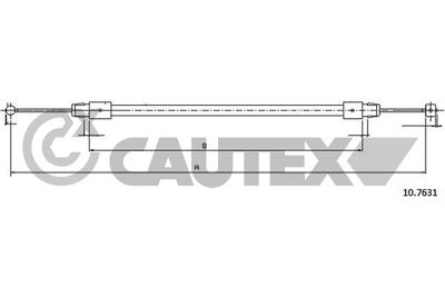 763040 CAUTEX Тросик, cтояночный тормоз