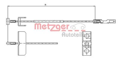 116803 METZGER Тросик, cтояночный тормоз