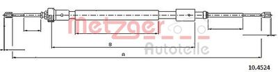 104524 METZGER Тросик, cтояночный тормоз