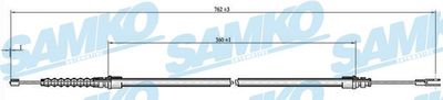 C0915B SAMKO Тросик, cтояночный тормоз