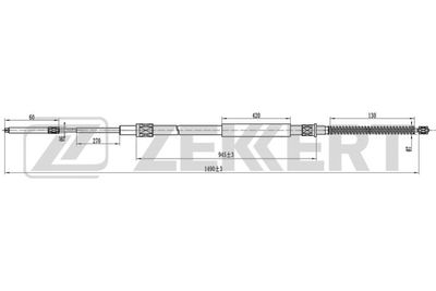 BZ1328 ZEKKERT Тросик, cтояночный тормоз