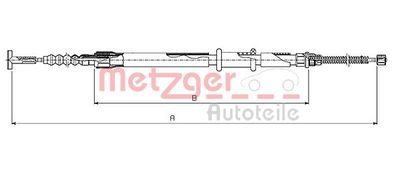 63110 METZGER Тросик, cтояночный тормоз