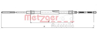19102E METZGER Тросик, cтояночный тормоз