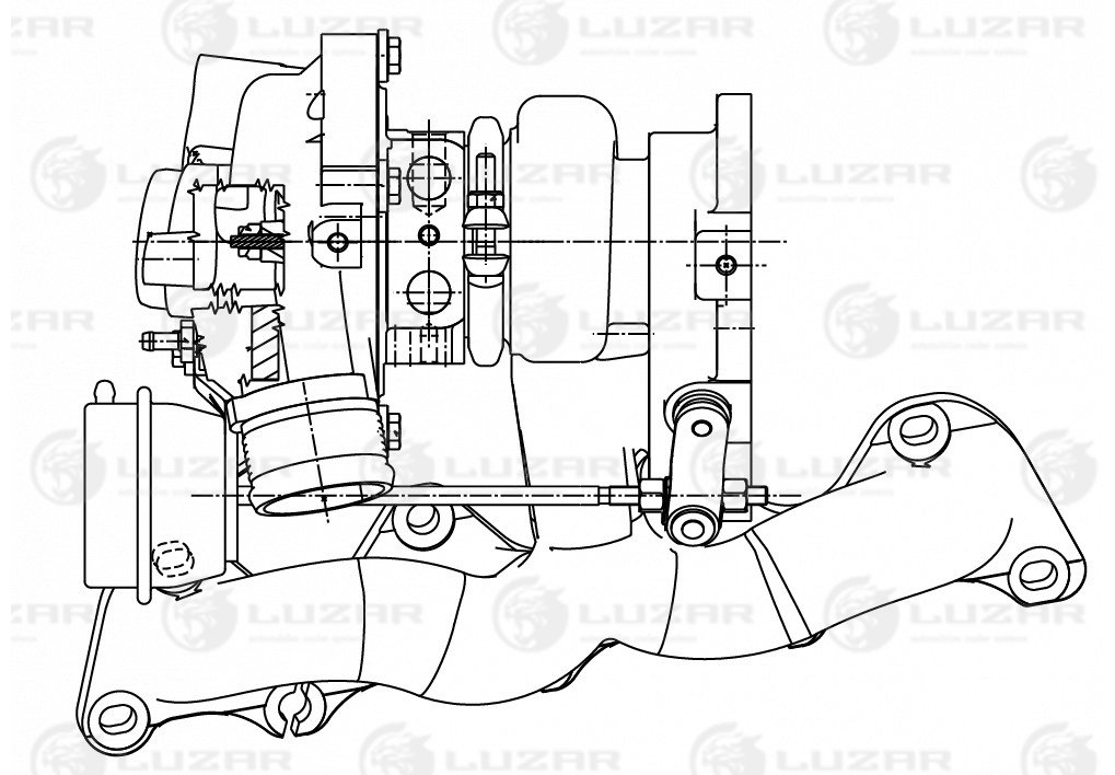 Турбокомпрессор для ам VW Tiguan (08-)Golf (03-) 1.4t [blgbmybwk] (тип к03) Luzar                LAT 1847