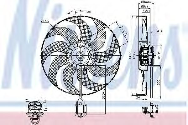 Вентилятор, охлаждение двигателя Nissens                85748