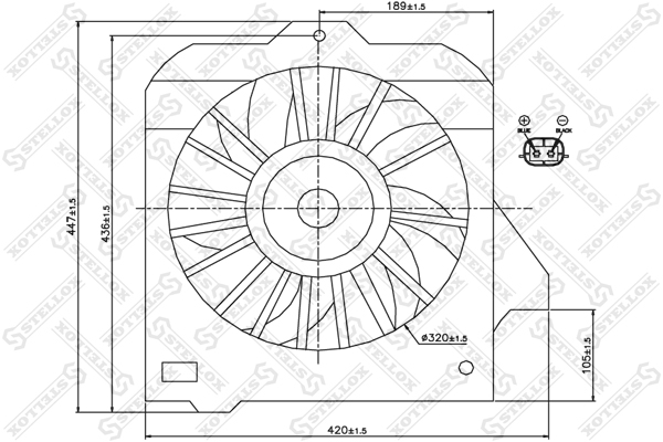 Вентилятор, охлаждение двигателя Stellox                29-99108-SX