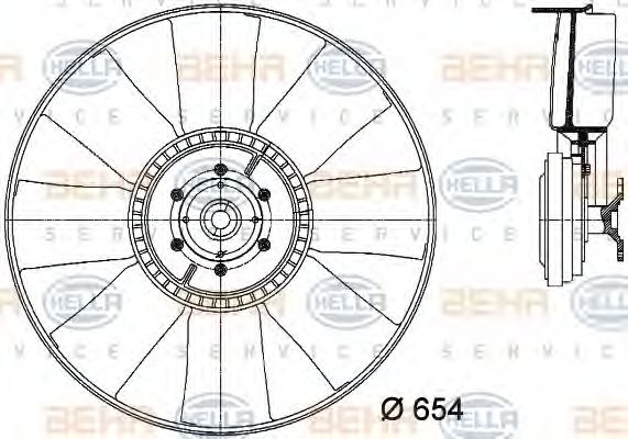 Вентилятор радиатора Hella                8MV 376 731-381