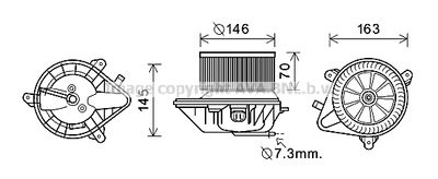 CN8292 AVA QUALITY COOLING Вентилятор салона