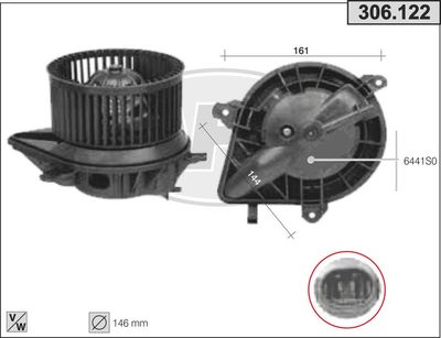 306122 AHE Вентилятор салона