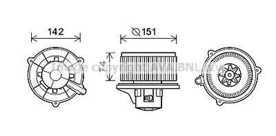 KA8224 AVA QUALITY COOLING Вентилятор салона