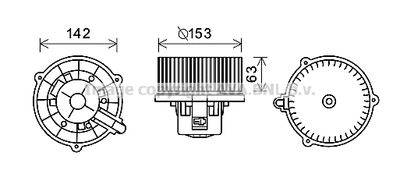 HY8398 AVA QUALITY COOLING Вентилятор салона