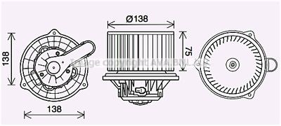 KA8288 AVA QUALITY COOLING Вентилятор салона