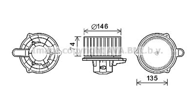 HY8350 AVA QUALITY COOLING Вентилятор салона