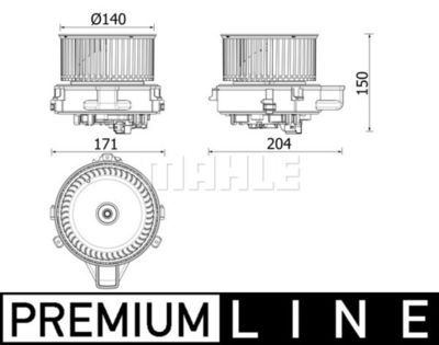 AB284000P MAHLE Вентилятор салона