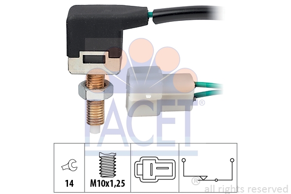 FACET 7.1057 Выключатель фонаря сигнала торможения Made in Italy - OE Equivalent